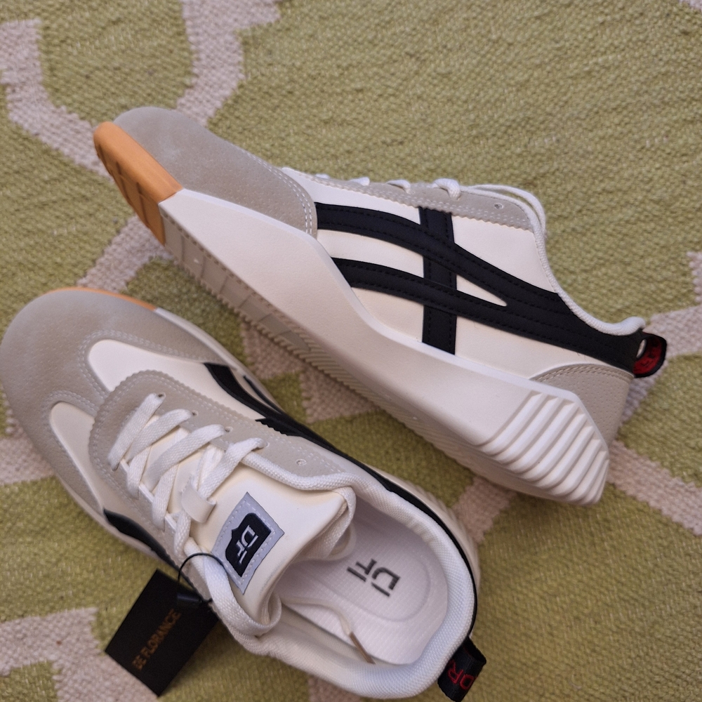 De Florance Cream and Black Men's Sneakers